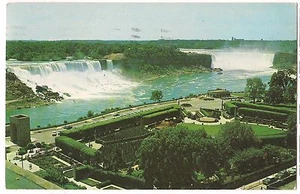 CANADA & American NIAGARA FALLS NY Postcard Vintage Horseshoe Falls In Back 1964 - Picture 1 of 2