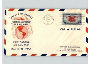 C-23 AIRMAIL "Wings Over America" U.S. Airmail, canc. St. Petersburg, Florida, F - Picture 1 of 1