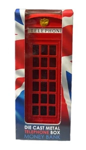 Telephone Booth Money Box Coin Die Cast Metal Piggy Bank London Souvenirs - Picture 1 of 2
