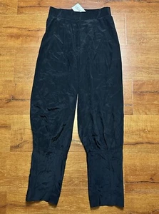 Cleah Couture Pants Women's 10 Black 100% Silk Made in USA Demure Glam Luxury - Picture 1 of 19
