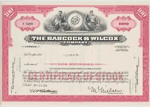 Nueva Jersey certificado de acciones de Babcock & Wilcox Company - Imagen 1 de 1