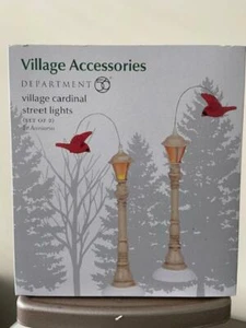 Department 56 Lit Village Cardinal Street Lights 5.5" Tall Set of 2 / NEW - Picture 1 of 2
