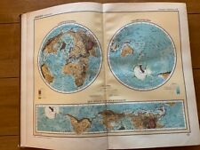 1935 VERDIN’S ATLAS DENMARK TOPOGRAPHICAL  & PHYSICAL DOUBLE PAGE TIPPED IN MAPS