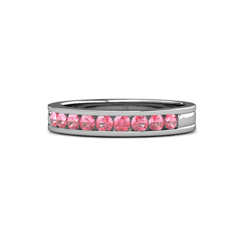 TriJewels Pink Tourmaline 9 Stone Wedding Band 0.38 ctw in 14K Gold JP:99334 - Изображение 1 из 1