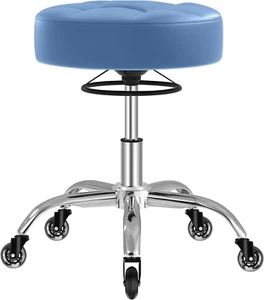 Rolling Stool Heavy Duty 400Lb: Super Soft Seat Cushion,360° Swive,Height Adjust - Picture 1 of 12