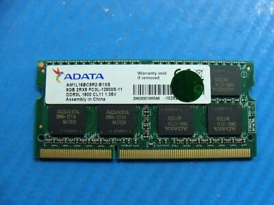 HP 15-bk177cl ADATA 8GB 2Rx8 PC3L-12800S Memory RAM SO-DIMM AM1L16BC8R2-B1XS - Image 1 of 2