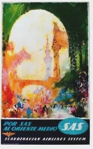 Póster original vintage SAS MIDDLE EAST CITY LIFE c.1960 Nielsen - Imagen 1 de 1