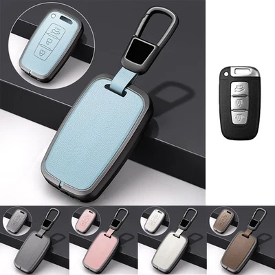 Zinc Alloy Leather Car Key Case Cover For Hyundai Elantra I30 Equus Sonata IX35 - Image 1 of 4
