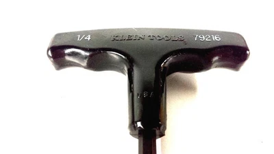 Klein Tools 9" Black T-Handle Hex Key Blade: 1/4"x7 1/2" 79216 *Made In The USA* - Image 1 of 4