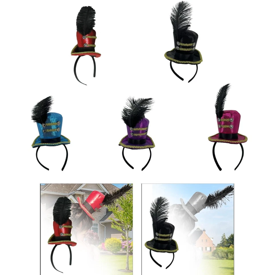 Mini diadema sombrero de copa decoración creativa diadema vestir fascinador fiesta del té Foto 1 de 1