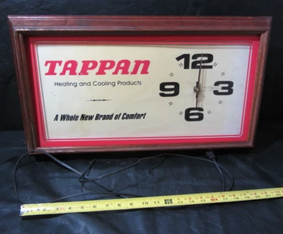 HVAC Tappan Advertising Display sign electric clock vintage antique 24x14x6 - Image 1 of 4