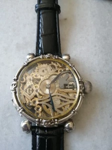 Silver Masonic Longines , Skulls And Bones Skeleton, - Marriage Wristwatch - Picture 1 of 10