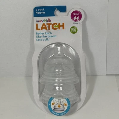 Pezones para biberón Munchkin Latch ETAPA 2 (3m+) sin BPA - Nuevos, Foto 1 de 2