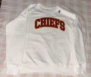 NFL Youth Kansas City Chiefs Pullover Sweatshirt White Sz 13-14 - Picture 1 of 3