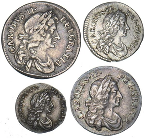 1680 Maundy Set - Charles II British Silver Coins - Very Nice - Picture 1 of 2