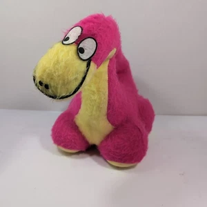 VINTAGE 1980  GENIE TOYS - PINK STUFFED PLUSH - DINOSAUR 14" - Picture 1 of 6
