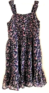 ABERCROMBIE & FITCH Chiffon Floral Dress - Navy - NWT Girls 13/14 - Picture 1 of 2