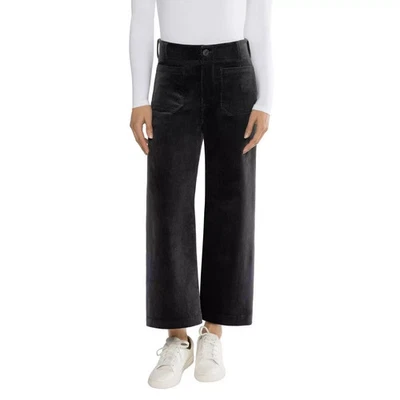 Pantalón de pana de pierna ancha Matty M para dama, negro, talla L Foto 1 de 4