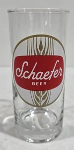 Vintage Schaefer Beer White/Gold/Red Logo Drinking Glass Made in France - Bild 1 von 7