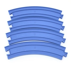 Thomas Trackmaster Tomy Plarail Curve Track Lot of 4 2001 Blue Plastic Curved - Picture 1 of 5