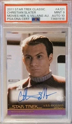 Star Trek Movies Heroes & Villains Christian Slater Autograph PSA 9 MT A121 2011 - Image 1 of 2