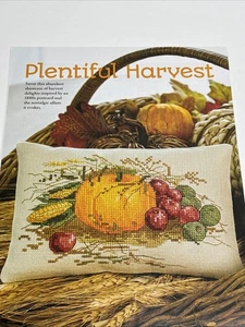 Plentiful Harvest Pumpkin Corn Cross Stitch Pattern Pages From Magazine - Picture 1 of 3