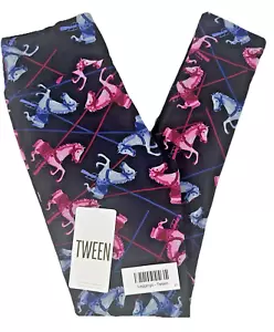 NEW Lularoe Leggings Tween (sz 00-0) Womens Girls Carousel Horses Buttery Soft - Picture 1 of 12