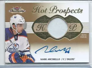 2013-14 Fleer Showcase Mark Arcobello Hot Prospects parche prime automático 154/375 - Imagen 1 de 1