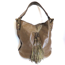 Patricia Nash Women's Slouchy Shoulder Bag Two Tassels Smooth Brown Leather