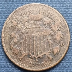 1870 Two Cent Piece 2c Better Grade #88782 - Picture 1 of 2