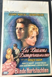LES LIAISONS DANGEREUSES 1960 - JEANNE MOREAU - ORIGINAL BELGIAN MOVIE POSTER - Picture 1 of 1