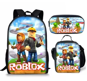Roblox Three piece Set Student Schoolbag Lunch Bag Pencil Case Free Shipping!! - Picture 1 of 46