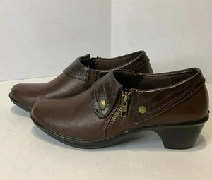 Zapatos cómodos ondulados Easy Street marrón cremallera lateral botines zapatos para mujer talla 7,5 M - Imagen 1 de 7