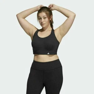 NWT Adidas FJ7342 Women's Athletic High Support Sports Bra Size 46C Black $65 - Picture 1 of 7