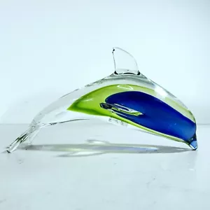 Vetro di Murano Italia Sommerso Delfino Blu Verde e Trasparente - Foto 1 di 5