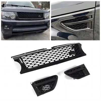 Conjunto de grade frontal superior de plástico pintado de preto para Range Rover Sport 2010-2013 - Imagem 1 de 4