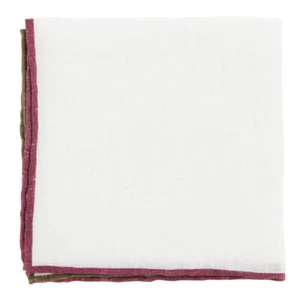Fiori Di Lusso White Solid Linen Pocket Square - 12" x 12" (914) - Picture 1 of 4