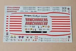 MPC 1/25 RAMCHARGERS DODGE CHALLENGER LUSTIGES AUTO ABZIEHBLATT - Bild 1 von 1
