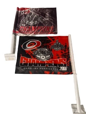 NHL Carolina Hurricanes Car Flags Stanley Cup & Eastern Conf Champs (2 Flags) - Image 1 of 4