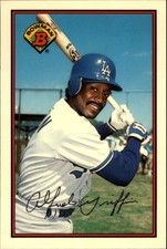 1989 Bowman Tiffany Los Angeles Dodgers Baseball Card #345 Alfredo Griffin /6000