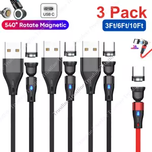 USB C 540° Magnetic Charger Charging Cable Type C For Samsung Android iPhone 15 - Picture 1 of 13