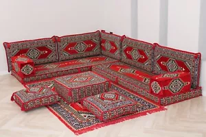 Arabisches Wohnzimmer Sofa Set, Eckbodenbestuhlung, Arabisches Majlis Sitzsofa - Bild 1 von 25