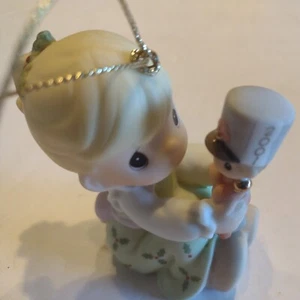 Precious Moments: 2001 Ornament- Girl With Toy Soldier ~ 2.5 " - Picture 1 of 7
