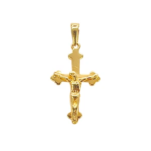 Colgante Cruz Crucifijo Clásico Pulido Alto Oro Amarillo 22ct Longitud 25mm - Imagen 1 de 9