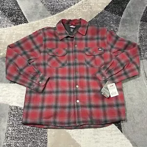 Dickies schwere Hemdjacke Herren XL rot kariert Flanell Sherpa Druckknopf NEU - Bild 1 von 15