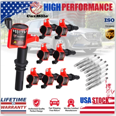 8 Ignition Coils DG511 FD508 & Spark Plugs For Ford F150/250/350 Explorer 6.8L — 第 1/4 张图片
