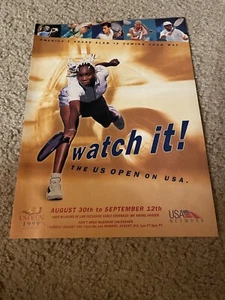 Vintage 1999 U.S. OPEN ON USA NETWORK Poster Print Ad VENUS WILLIAMS TENNIS - Picture 1 of 1