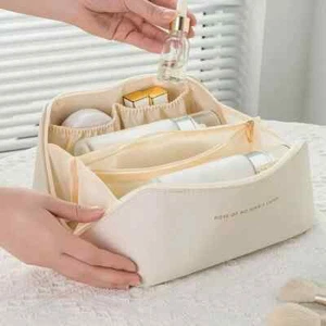 Makeup Organizer Female Toiletry Kit Bag Make up Case Storage Pouch Luxury Lady - Picture 1 of 5