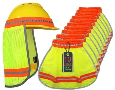 CASCO DE SEGURIDAD CASCO PROTECTOR DE CUELLO PARASOL ALTA VISIBILIDAD RAYAS REFLECTANTES RADIANES Foto 1 de 3