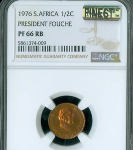 1976 SOUTH AFRICA HALF CENT NGC PF66 RB MAC FINEST GRADE & SPOTLESS * - Picture 1 of 2
